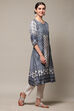 Green Viscose A-Line Printed Kurta image number 3