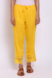 Yellow Cotton Pants With Drawstring image number 0