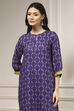 Indigo Blue Printed Straight Suit Set image number 1