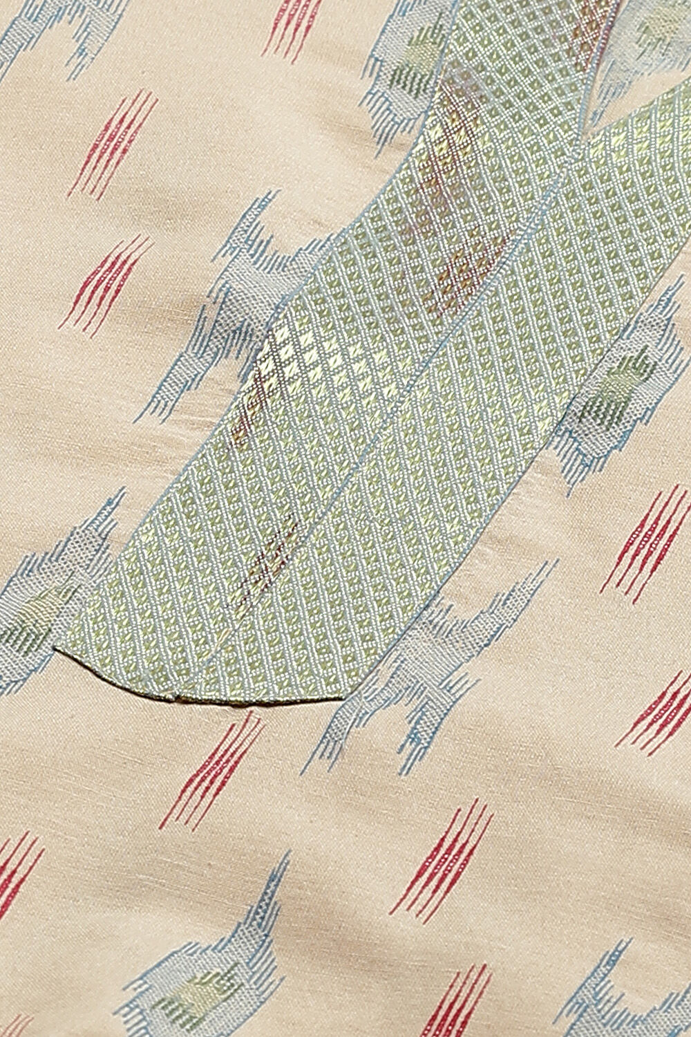 Blue Cotton Unstitched Suit Set image number 1