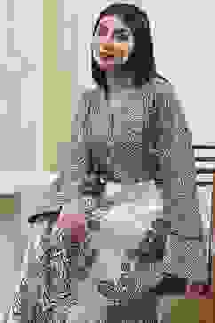 Blue & White Jalabiya Kaftan image number 0