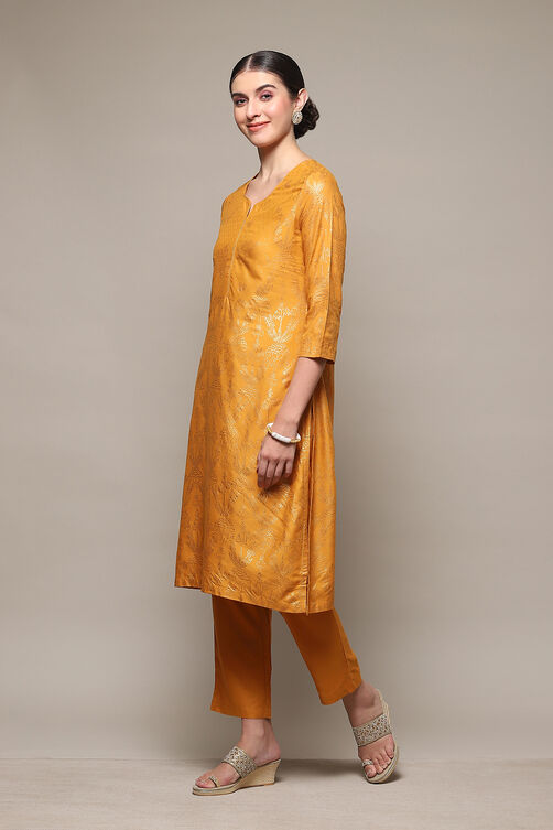 Ochre Rayon Flared 2 Piece Set image number 3