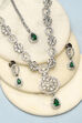 Emerald Green Brass Necklace Set image number 4