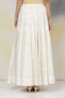 Off White Cotton Flared Skirt image number 5
