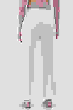 White Solid Wide Leg Pants image number 5