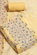 Cream-Colored Modal Screen Print Unstitched Suit Set image number 0