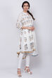 White Cotton Anarkali Kurta Legging Suit Set image number 2