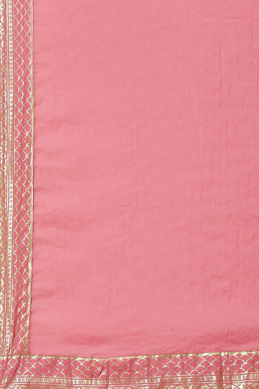 Navy Blue Embroidred Cotton Anarkali Suit Set image number 3