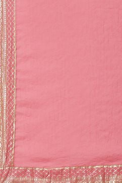 Pink Embroidered Cotton Anarkali Kurta Churidar Suit Set image number 3