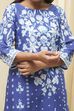 Blue Cotton Printed Straight Kurta image number 1