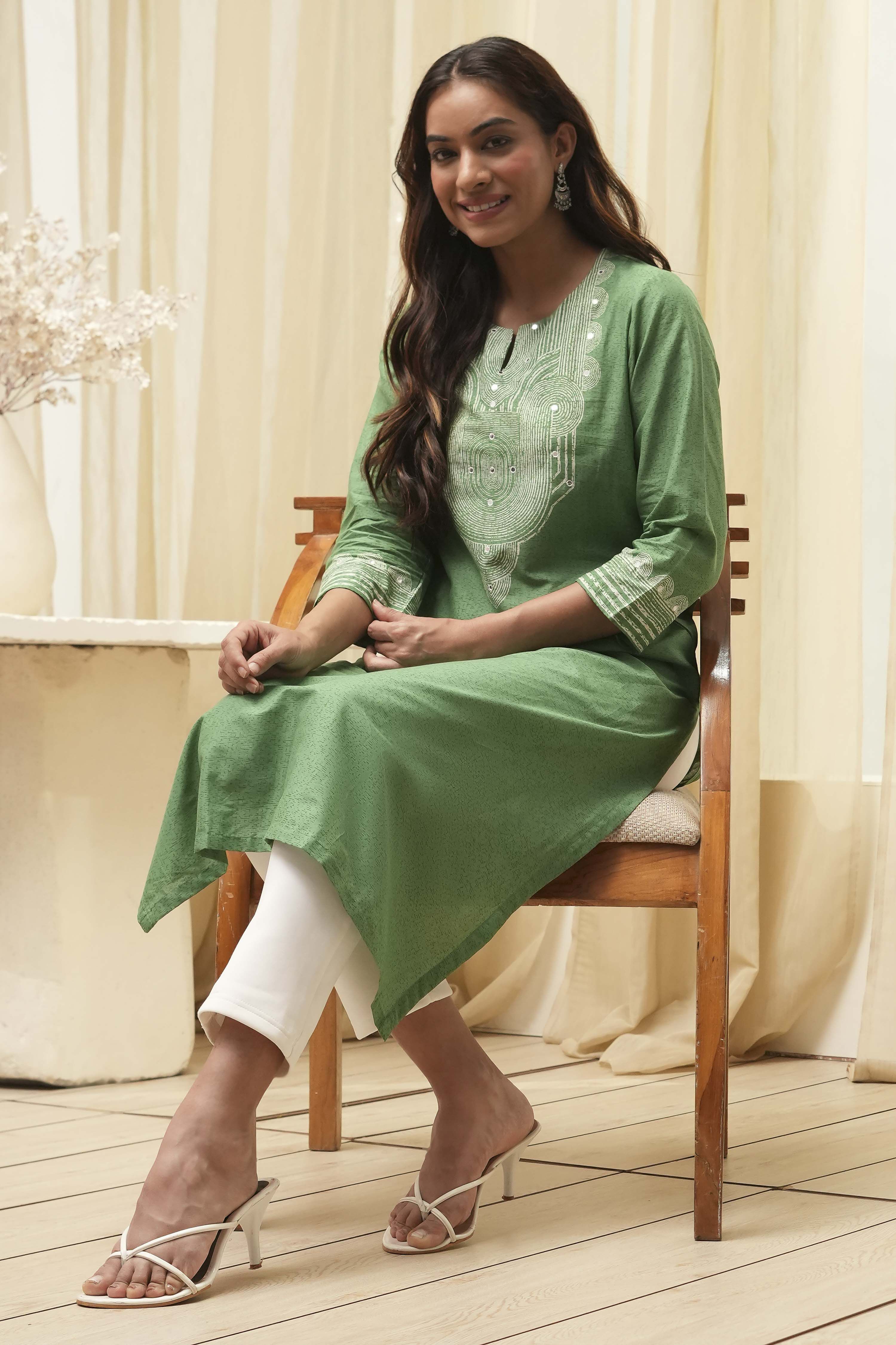 Pink Pure Cotton Printed Straight Kurta image number 0