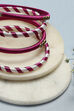 Plum & White Plastic & Thread Bangles image number 1