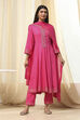 Fuchsia Viscose Printed Kalidar Suit Set image number 6