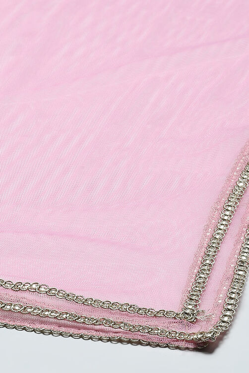 Pink Nylon Anarkali Suit Set image number 3