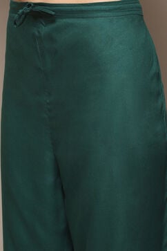 Green LIVA Straight Kurta Palazzo Suit Set image number 2