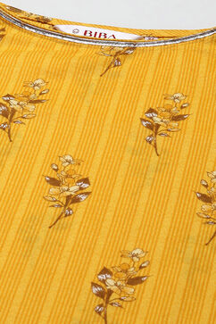 Yellow Cotton Straight Printed Kurta image number 1