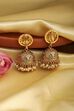 Gold Plated Brass Stone Studded Jhumkas image number 2
