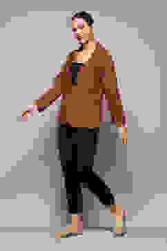 Mustard Poly Viscose Straight Printed Jacket image number 0