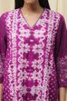 Berry Purple Cotton Straight Suit Set image number 1