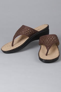 Brown Synthetic Suede Sandals image number 0