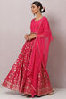 Hot Pink Straight Art Silk Lehenga Set image number 2