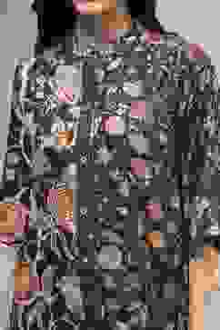 Charcoal Printed Straight Suit Set image number 1