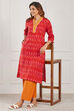 Brown Cotton Straight Kurta