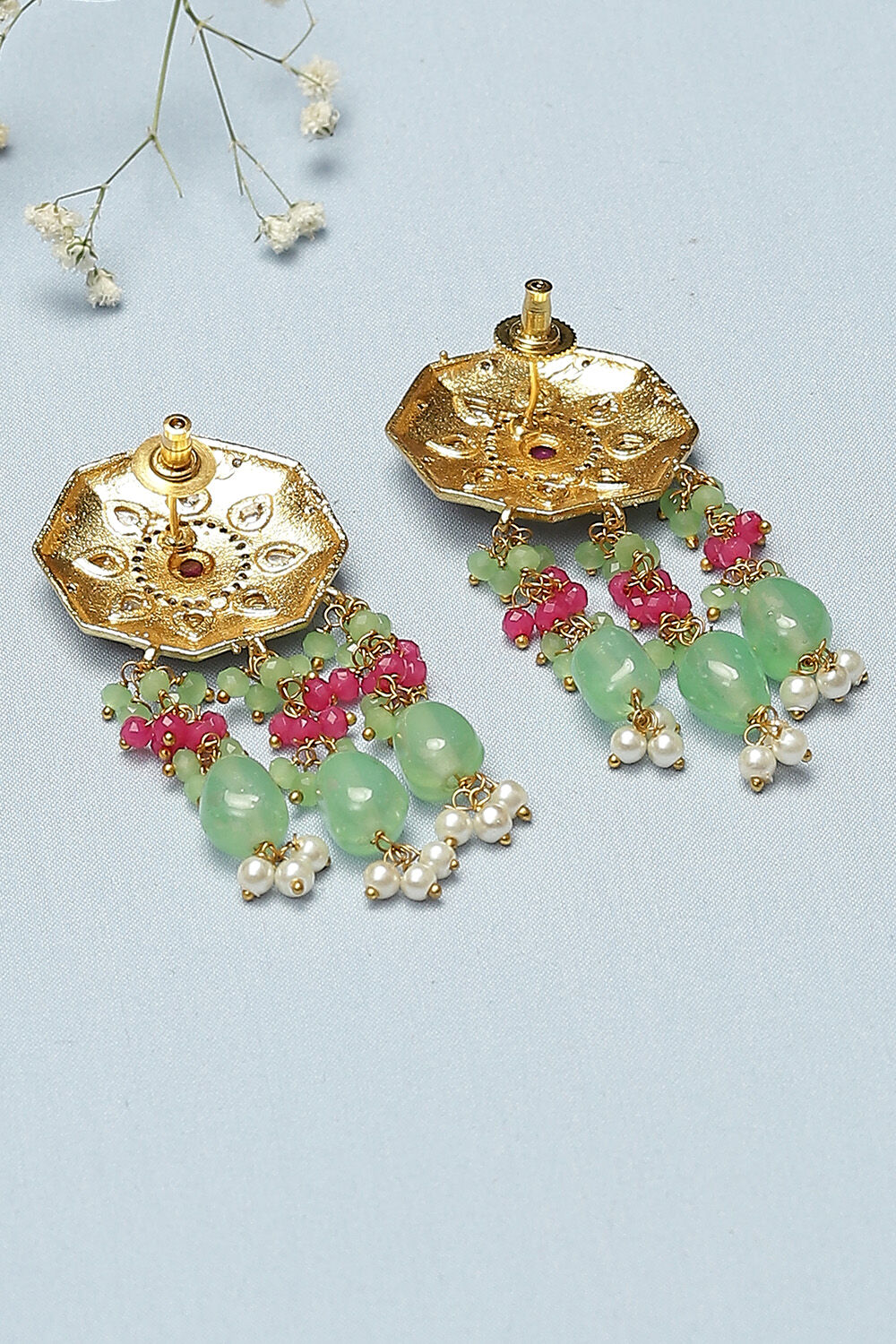 Mint Green Alloy Earrings image number 2
