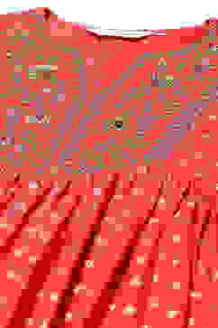 Red Rayon Flared Printed Kurta Dress image number 1