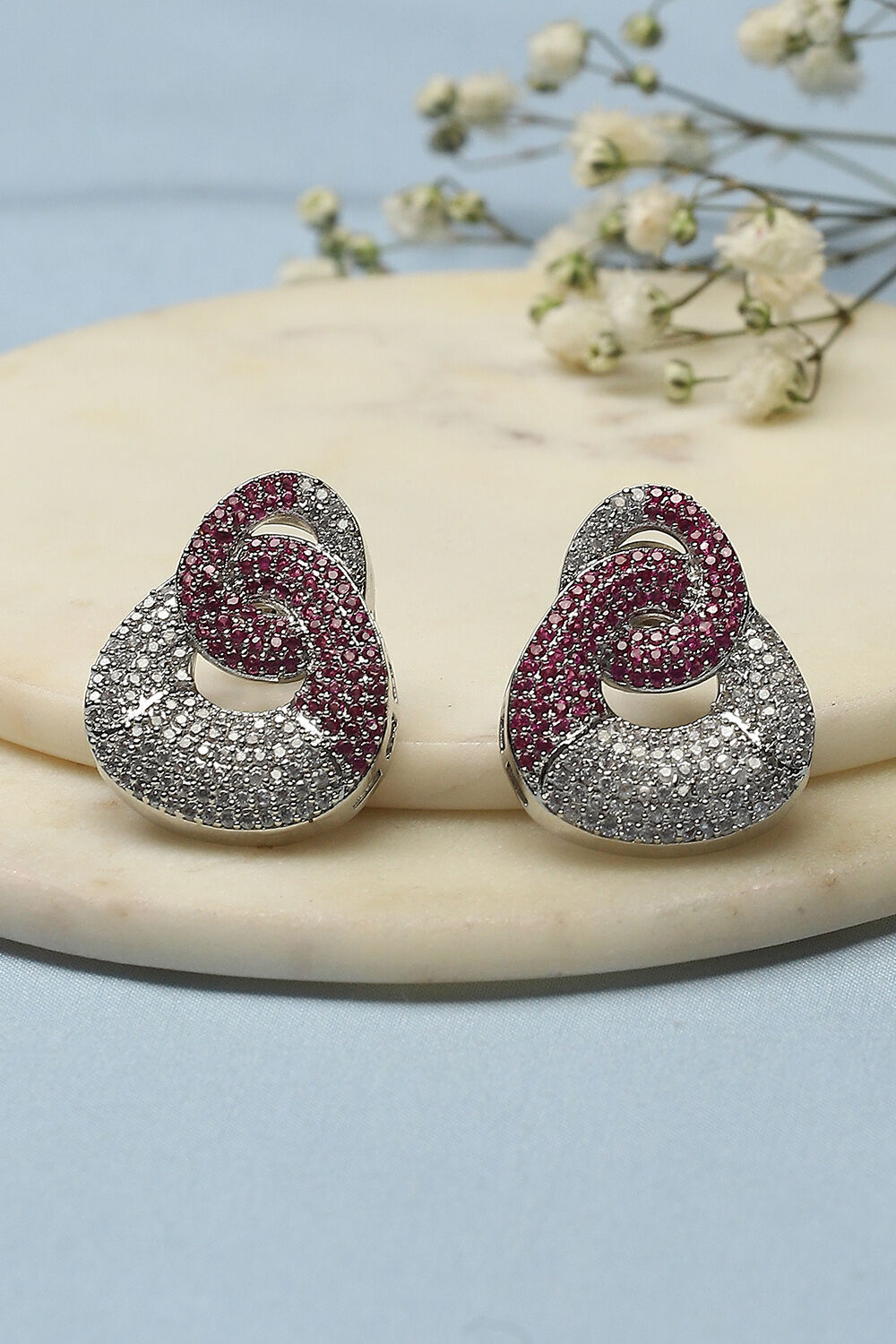 Pink Brass earrings at Biba India