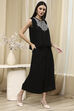 Black Viscose Rayon Straight Solid Fusion Set image number 5