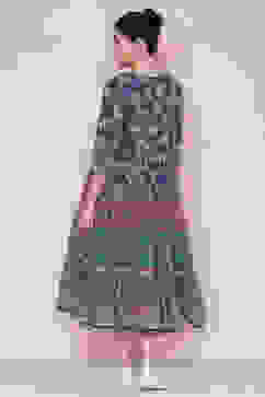 Navy Cotton Tiered Dress image number 6