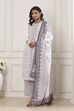 Grey Cotton Printed Straight Suit Set image number 3