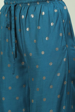 Teal Rayon Palazzo image number 1