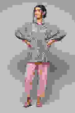 Grey LIVA Printed Top image number 0