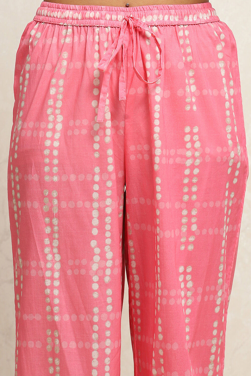 Pink Cotton Solid Straight Suit Set image number 2