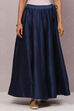 Navy Flared Art Silk Skirts image number 2