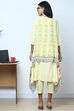 Light Yellow Metallic Cotton Straight Kurta Slim Pant Suit Set image number 8