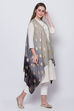 Natural Cotton Flax Straight Solid Kurta image number 3