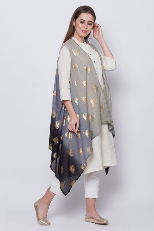 Natural Cotton Flax Straight Solid Kurta image number 3