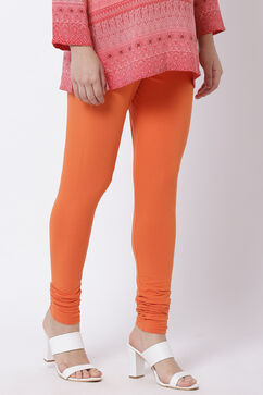 Orange Cotton Lycra Churidar image number 1