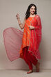 Orange Viscose Shantoon Kurta Dhoti Salwar Suit Set image number 7