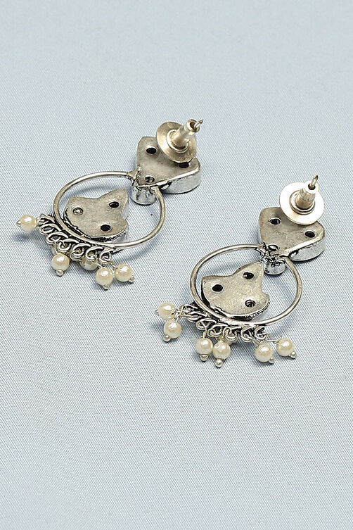 Oxidised Black Earrings image number 2