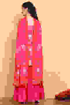 Pink Floral Printed Straight Suit Set image number 5