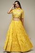 Yellow Viscose Embroidered Lehenga Set image number 0