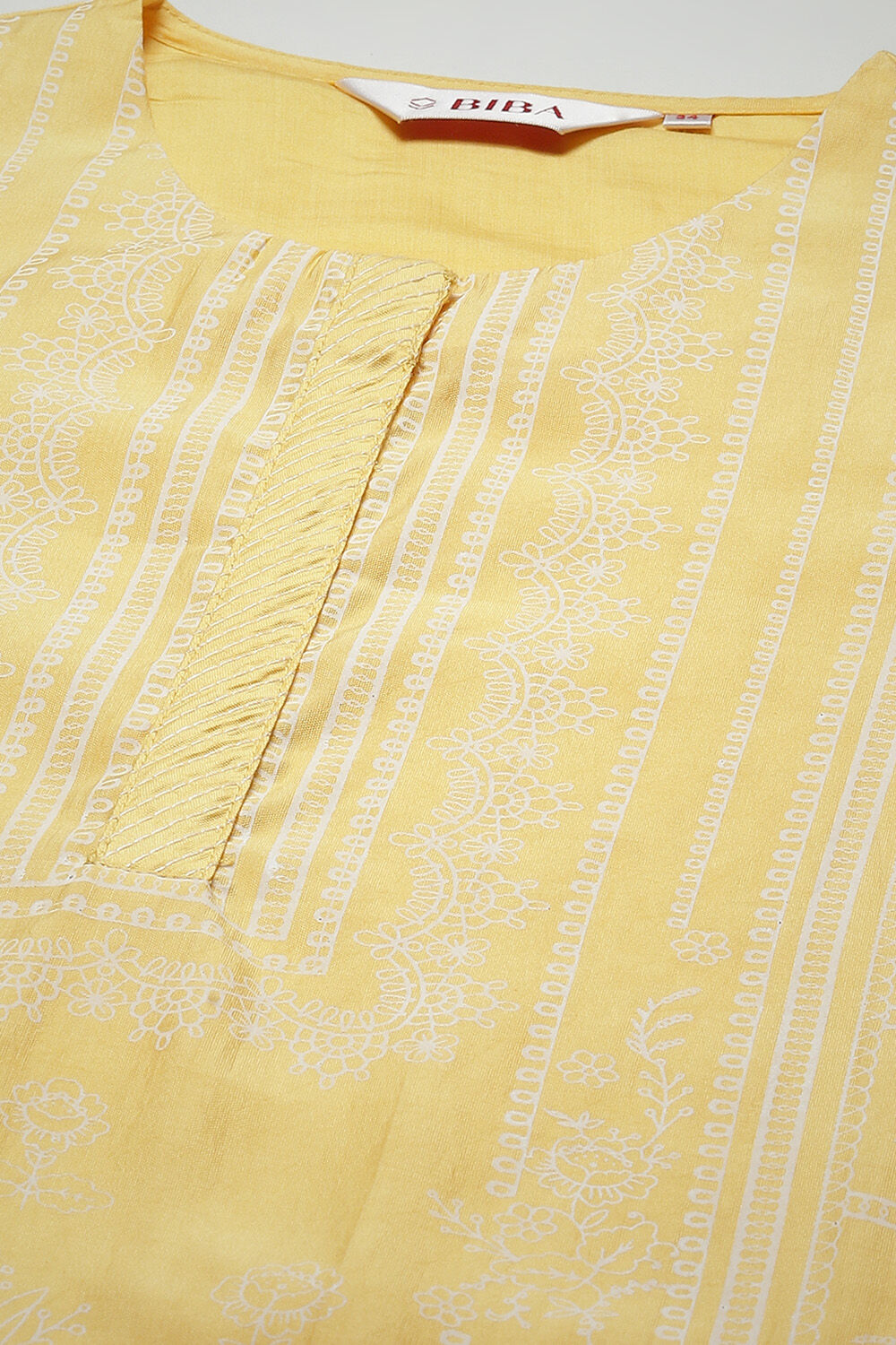 Yellow Viscose Straight Printed Kurta image number 5