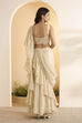Ivory Viscose Rayon Gathered Saree image number 4