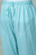 Turquoise Cotton Double Layered Kurta Churidar Suit Set image number 1