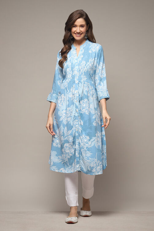 Coral LIVA Straight Printed Kurta image number 1