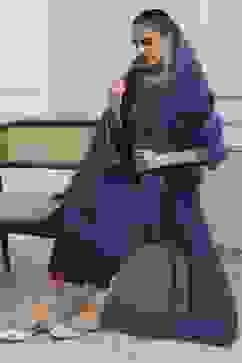 Blue Chanderi Embroidered Straight Suit Set image number 0